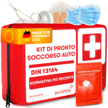 Carica l'immagine nel visualizzatore di Gallery, PURAHELP Kit Pronto Soccorso Auto - Conforme alla Norma DIN 13164