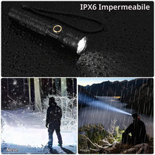 Carica l'immagine nel visualizzatore di Gallery, Azyvum Torcia LED Ricaricabile, Mini Super Luminoso Torcia Potente, 3 Modalità di Illuminazione, Alta Potente, Zoomabile