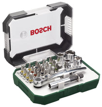 Carica l'immagine nel visualizzatore di Gallery, Bosch 26 pz. Set di Bit di Avvitamento con Cricchetti, bit PH, PZ, esagonali, T, S, Accessori Trapano e Cacciavite