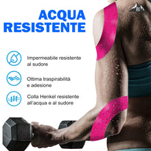Carica l'immagine nel visualizzatore di Gallery, Tape Sportivo, Nastro Kinesiologico 5x5 CM, Blu e Rosa, Impermeabile ed Elastico, Ideale per Gambe, Braccia, Collo, Gino