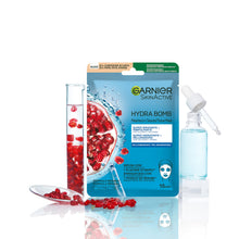 Carica l'immagine nel visualizzatore di Gallery, Garnier Hydra Bomb Maschera In Tessuto Super Idratante al Melograno, 28 gr