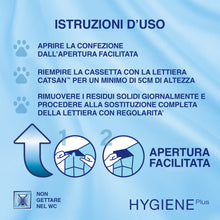 Carica l'immagine nel visualizzatore di Gallery, Catsan Hygiene Plus Lettiera Igienica per Gatti, Granuli Non Agglomeranti ad Alta Assorbenza, 10 L