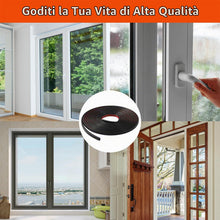 Carica l'immagine nel visualizzatore di Gallery, Vinabo Guarnizione Porta Finestra Tipo D 6 m Nera, Paraspifferi