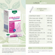 Carica l'immagine nel visualizzatore di Gallery, ESI - Erbaven, Integratore Alimentare a Base di Vite Rossa, Centella Asiatica e Betulla, Favorisce il Microcircolo e il 