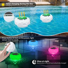 Carica l'immagine nel visualizzatore di Gallery, Galleggiante cloro con luce solare e termometro, dispenser galleggiante con telecomando regolabile per piscine, stagni, 