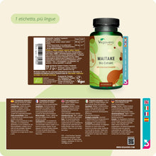 Carica l'immagine nel visualizzatore di Gallery, MAITAKE BIO Vegavero® | con 50% di Polisaccaridi | 7500 mg (15:1) di estratto | 60 capsule | Vegan