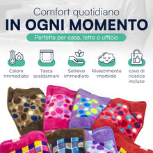 Carica l'immagine nel visualizzatore di Gallery, TEMPO DI SALDI Borsa Acqua Calda Elettrica 27x20 cm con rivestimento Peluche Ricaricabile in 10 Minuti, Scaldamani Elett