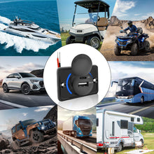 Carica l'immagine nel visualizzatore di Gallery, Caricabatteria da auto Dual USB 4.8 A, QC3.0 USB-A &amp; USB-C ricarica rapida presa per caricabatterie da auto, 12 V-24 V, 
