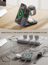 Carica l'immagine nel visualizzatore di Gallery, Tigratigro Caricatore Wireless Stazione, magnetico pieghevole 3 in 1 con MagSafe, Ricarica Rapid da 15W Caricabatterie p