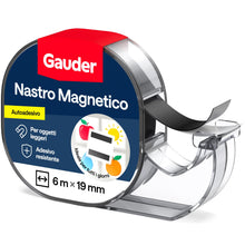 Carica l'immagine nel visualizzatore di Gallery, GAUDER Nastro magnetico con dispenser, striscia autoadesiva (6 m x 19 mm)