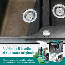 Carica l'immagine nel visualizzatore di Gallery, Shieldon Protects Kit per il rinnovamento dei lavelli – Detergente anticalcare, spray smacchiatore e impregnante nano - 