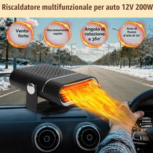 Carica l'immagine nel visualizzatore di Gallery, Riscaldatore per Auto 12 V 200 W – Sbrinatore e Antiappannante Portatile Girevole A 360° con Presa Accendisigari, Riscal