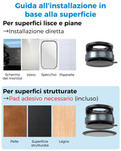 Carica l'immagine nel visualizzatore di Gallery, PlusAcc Supporto Telefono Auto Ventosa Magnetico – Fissaggio a vuoto, Rotazione 360°,Installazione in un secondo, Compat