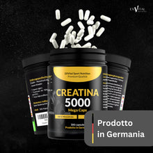 Carica l'immagine nel visualizzatore di Gallery, Creatina 5000 Mega Caps, stimolante per l'allenamento, 5000 mg di creatina monoidrato per dose giornaliera, 300 capsule,