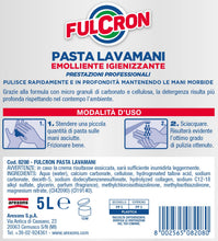 Carica l'immagine nel visualizzatore di Gallery, FULCRON 8208 Pasta Lavamani 5 L, Pasta Lavamani Igienizzante e Emolliente, Potere pulente e sgrassante, Ideale Anche per