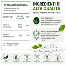 Carica l'immagine nel visualizzatore di Gallery, NutrexLab –Vitamina D3 K2 Integratore - 365 Microcompresse 1 Anno di Scorta, Vitamina D 2000 UI e Vitamina K MK-7 100µg 