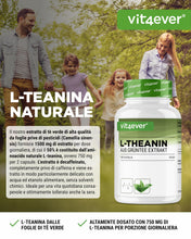 Carica l'immagine nel visualizzatore di Gallery, vit4ever L-Teanina - 180 Capsule - 750 mg al giorno
