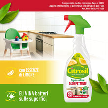 Carica l'immagine nel visualizzatore di Gallery, Citrosil Sgrassatore Disinfettante Superfici, essenze di limone, 650 ml