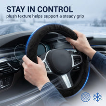Carica l'immagine nel visualizzatore di Gallery, 1 Pezzi Coprivolante Per Auto, Coprivolante In Pelle Elastica, Volante Antiscivolo Per Veicoli, Coprivolante Auto Univer