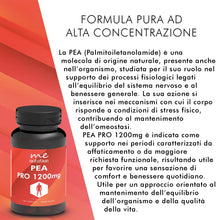 Carica l'immagine nel visualizzatore di Gallery, PEA PRO 1200mg – PEA Micronizzata ad Alto Dosaggio – 1200mg per Dose – 180 capsule - Supporto Benessere Muscolare, Siste