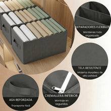 Carica l'immagine nel visualizzatore di Gallery, edihome, Organizer Armadio con Divisori per Cassetti, Contenitori Salvaspazio per Vestiti e Jeans, Organizzatore Pieghevole per Magliette e Biancheria (Pack 3 unità - 8 Divisori - Grigio scuro)