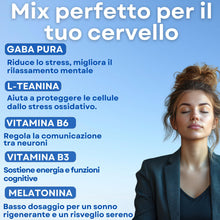 Carica l'immagine nel visualizzatore di Gallery, Gaba 1000 MG ULTRA Con L-Teanina Vitamina B3 B6 (Scorta per 2 mesi) 120 Capsule Gaba Integratore Per Stress e Ansia | So