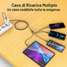 Carica l'immagine nel visualizzatore di Gallery, Multi Cavo di Ricarica[1.2M]4 in 1 MultiploCavetto Rapida per iPhone Galaxy