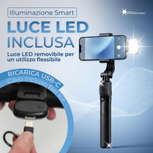 Carica l'immagine nel visualizzatore di Gallery, Bastone Selfie con Treppiede Smartphone Bluetooth, Selfie Stick Estensibile 20-103 cm, Rotazione 360°, Supporto Telefono