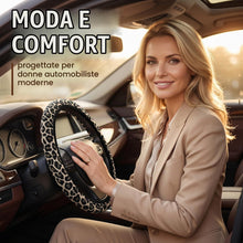 Carica l'immagine nel visualizzatore di Gallery, KOHVAN Coprivolante Auto Universale Leopardato, Copri Volante per Auto 38cm in Fibra Sintetica, Protezione Volante Antis