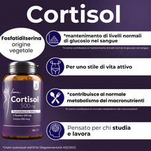 Carica l'immagine nel visualizzatore di Gallery, Cortisol Integratore Alimentare 500mg Fosfatidilserina 400mg + L-Teanina 100mg + Cromo Picolinato 90 Capsule Senza Gluti