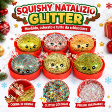 Carica l'immagine nel visualizzatore di Gallery, Squishy Squeeze Toy, Squishy Natalizio Glitter con Luci, Giocattolo Antistress da Schiacciare con Corna di Renna, Per Ca