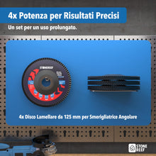 Carica l'immagine nel visualizzatore di Gallery, Dischi abrasivi per smerigliatrice 125 mm 4 pz lamellari zirconio inox