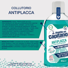 Carica l'immagine nel visualizzatore di Gallery, Pasta del Capitano, Collutorio Antiplacca, Collutorio Quotidiano Senza Alcool, Esercita un'Efficace Azione Antiplacca, C