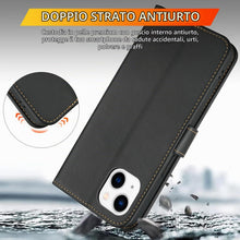 Carica l'immagine nel visualizzatore di Gallery, Cover per iPhone 13 / iPhone 14 Custodia a Libro in Pelle,Nero