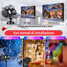 Carica l'immagine nel visualizzatore di Gallery, Proiettore Natale Esterno e Interno Proiettore Luci Natale 3D con Telecomando, 16 Diapositive di Motivi, Effetti di Onde
