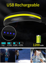 Carica l'immagine nel visualizzatore di Gallery, DARKBEAM Torcia Frontale LED, Lampada da testa USB-C,COB 230° ampia