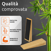 Carica l'immagine nel visualizzatore di Gallery, ECENCE Set di 4 Fermaporta da Pavimento in Bambù
