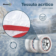 Carica l'immagine nel visualizzatore di Gallery, Bottari Calze da Neve Snow Socks Omologate Italia, Taglia XL, Bianco, Catene da Neve Tessili per R14 - R21 (Misure per P