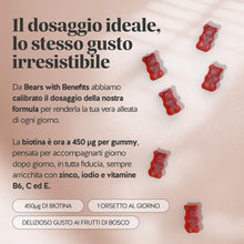Carica l'immagine nel visualizzatore di Gallery, Bears with Benefits - Gommose Biotina 450 µg - Capelli &amp; Unghie - 30 pezzi