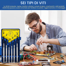Carica l'immagine nel visualizzatore di Gallery, Set di Cacciavite per Occhiali 6 in 1,Set di Cacciaviti Orologiaio, Set Cacciaviti Precisione, Adatto per La Riparazione