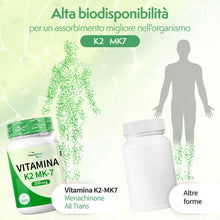 Carica l'immagine nel visualizzatore di Gallery, Vitamina K2 MK7 200 mcg, 365 Micro Compresse - VitaminPure