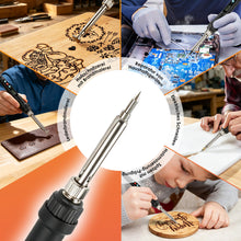 Carica l'immagine nel visualizzatore di Gallery, Set di penna per pirografia e saldatore per pirografia 71 in 1, 80 W, LED, temperatura regolabile 180-500 °C, con interr