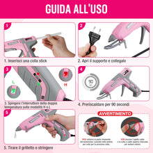 Carica l'immagine nel visualizzatore di Gallery, WORKPRO Pistola per Colla a Caldo con 10 Stick, Riscaldamento Rapido 90s, Due Modalità di Temperatura, Incollaggio 9-12 