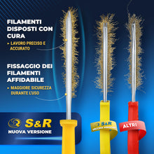 Carica l'immagine nel visualizzatore di Gallery, S&amp;R Set 3 Spazzole Manuali Inox Carbonio e Ottone 265mm
