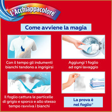 Carica l'immagine nel visualizzatore di Gallery, L'Acchiappacolore 2in1 Protegge e Ravviva i Bianchi, 18 fogli