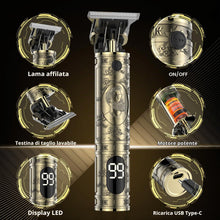 Carica l'immagine nel visualizzatore di Gallery, Tagliacapelli Uomo, LED Rasoio Elettrico Barba Macchinetta per Capelli Portatile Tagliacapelli Uomo Professionale Trimme