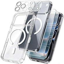 Carica l'immagine nel visualizzatore di Gallery, Cover Magnetica per iPhone 18 Pro 6.3'' con 2 Pezzi Pellicola in Vetro Temperato e 2 Pezzi Protettiva Fotocamera, Custod