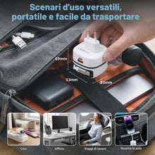 Carica l'immagine nel visualizzatore di Gallery, Caricatore USB C 65W GaN con Cavo Retrattile Alimentatore USB C