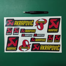 Carica l'immagine nel visualizzatore di Gallery, Kit di adesivi sponsor per scarico auto moto racing in vinile fustellato Sport Tuning in vinile polimerico laminato per 