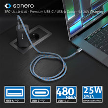 Carica l'immagine nel visualizzatore di Gallery, Sonero® Cavo di ricarica da USB-C a USB-A, cavo di ricarica per cellulare, cavo di ricarica rapida USB C, cavo USB tipo 